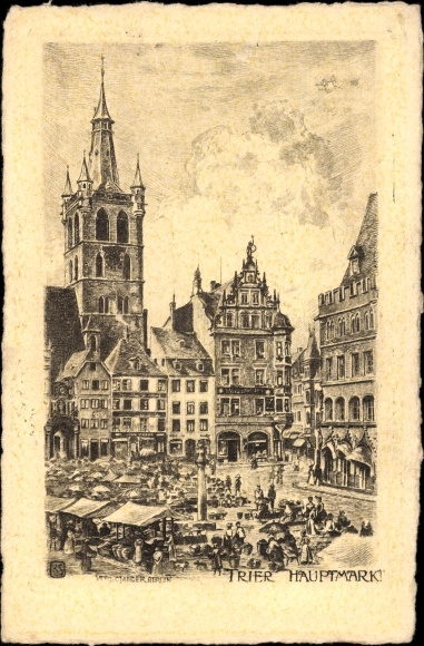 Künstler Ak Jander, C., Trier an der Mosel, Hauptmarkt