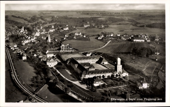 Postcard Ellwangen a. Jagst Ostalbkreis, aerial photograph