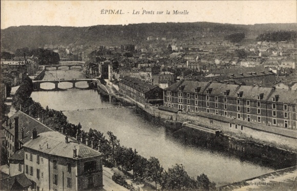 Ak Épinal Lothringen Vosges, Brücken über die Mosel