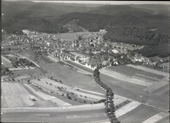 Postcard Dahn in the Palatinate, view from the plane