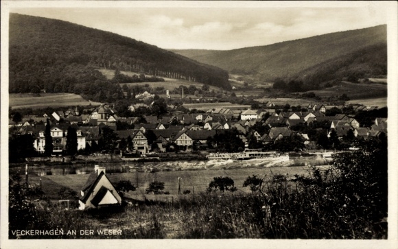 Postcard Veckerhagen Reinhardshagen Weser, overall view
