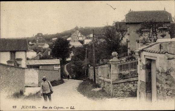 Postcard Juziers Yvelines, Rue du Capron
