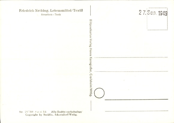 Postcard Brucken Lenningen Swabian Alb, aerial photograph
