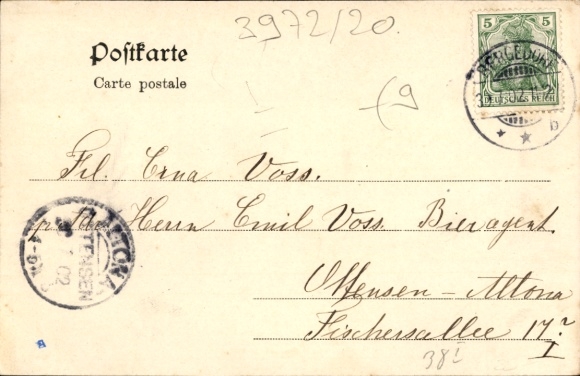 Postcard Hamburg Bergedorf, section on Brauerstraße