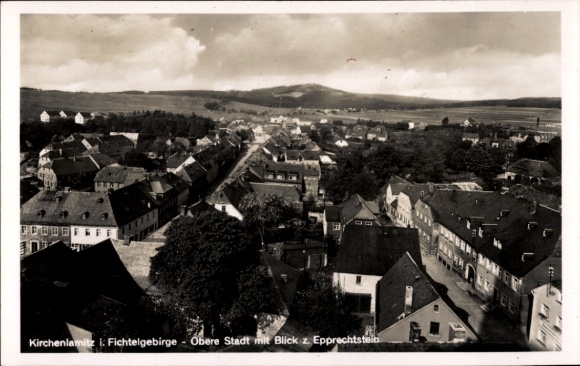 Ak Kirchenlamitz in het Fichtelgebirge Opper-Franken, bovenstad, zicht op Epprechtstein