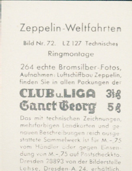 Collective picture Zeppelin world trips No. 72 LZ 127 technical, ring assembly