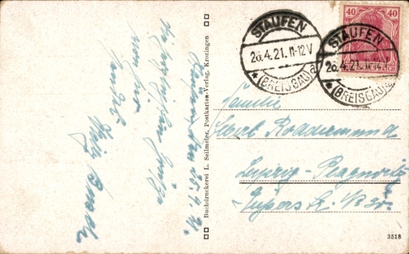 Postcard Bad Krozingen im Breisgau Black Forest, front: landscape with mountains, building by Erst...