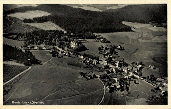 Postcard Buntenbrock Clausthal Zellerfeld, aerial photograph
