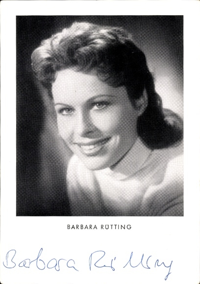 Postcard actress Barbara Rütting, portrait, autograph, film Canaris