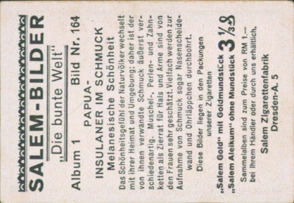 Collector's card The colorful world, Islanders in jewelry, Melanesian beauty