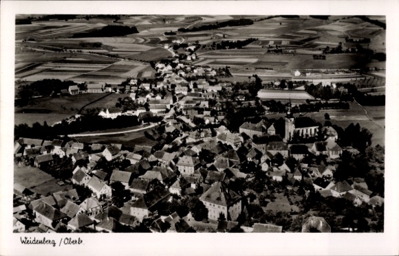 Postcard Weidenberg in Upper Franconia, aerial photograph