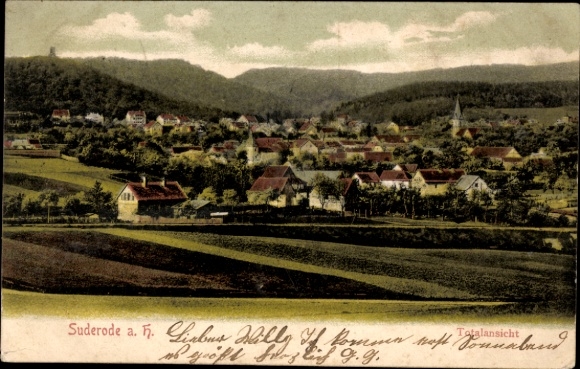 Postcard Bad Suderode Quedlinburg in the Harz, total view