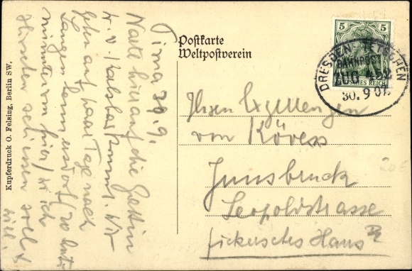 Artist PC Berlin, greeting from the hygiene congress 1907