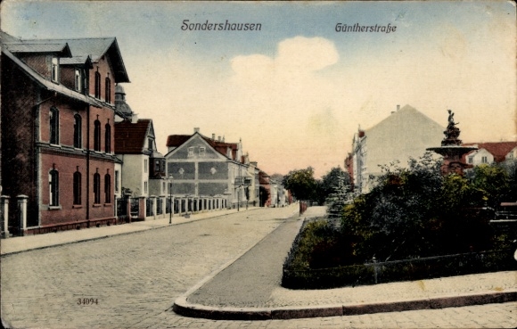 Postcard Sondershausen in the Kyffhäuserkreis Thuringia, Güntherstraße