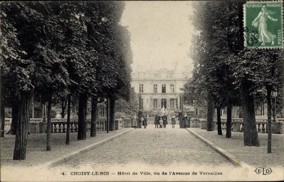 Postcard Choisy le Roi Val de Marne, Hotel de Ville, vu de l'Avenue de Versailles
