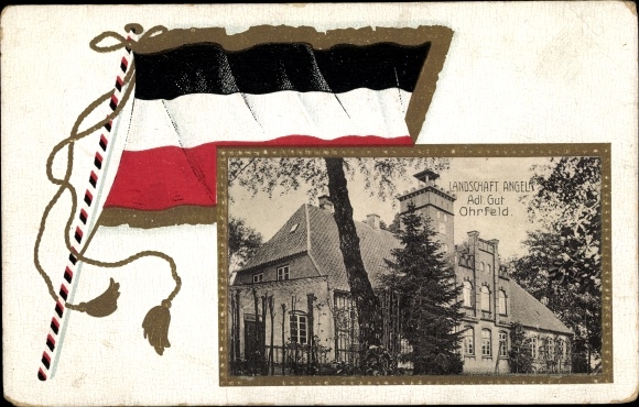 Passepartout Ak Ohrfeld Gelting in Schleswig Holstein, Landschaft Angeln, Adliges Gut