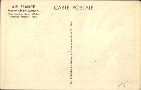 Artist Postcard Air France, Orient, Extreme Orient, Phoenix, French passenger aircraft