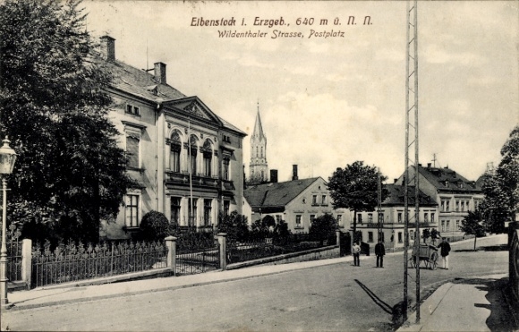 PC Eibenstock in the Erzgebirge Saxony, Wildenthaler Straße, Postplatz