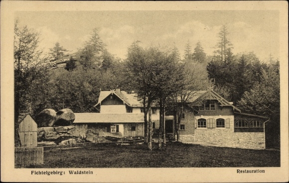 Postcard Zell im Fichtelgebirge, Restaurant Waldstein, exterior view