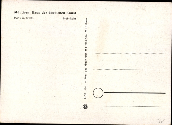 KP artysty Bühler, Hans Adolf, powrót do domu, HDK nr 136