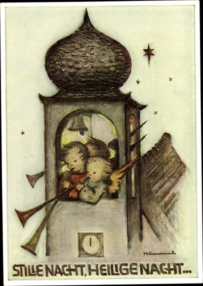 Artist PC Hummel, Berta, Silent Night, Holy Night, Christmas, angels with fanfares