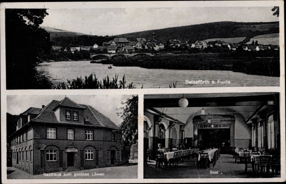 PC Beiseförth Malsfeld in Hesse, general view, inn at the Golden Lion, hall