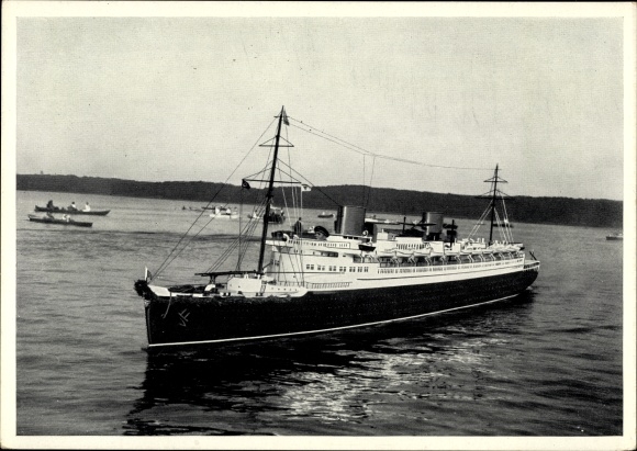 Postcard Vierschrauben-Turbine-Schnellsampfer Bremen NDL, Modellbauschule Reichsbund deutscher Seegeltung