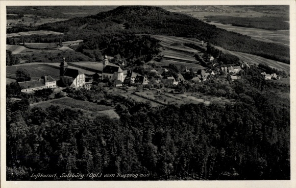 Postcard Sulzbürg Mühlhausen in the Upper Palatinate, aerial photograph