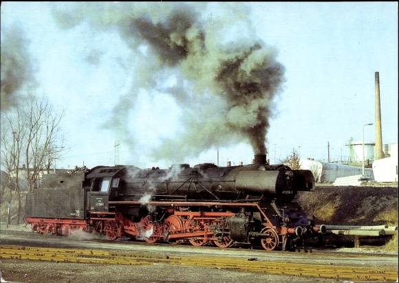 Postcard Güstrow in Mecklenburg, steam locomotive, locomotive BR 41