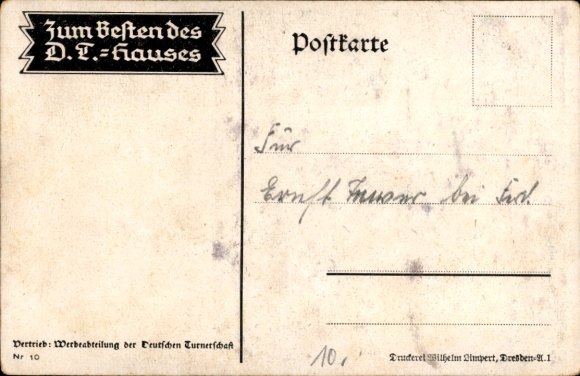 Artist Postcard Amtsberg, Otto, German Gymnastics Association, Free and Unshakeable