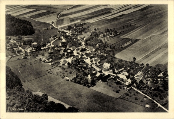 Postcard Ritzisried Buch Schwaben, aerial photograph