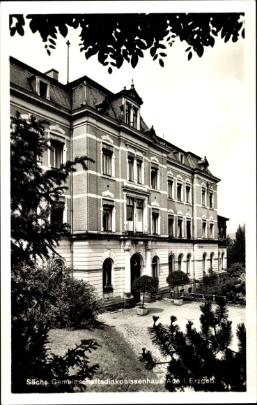 Postcard Aue in the Erzgebirge of Saxony, Saxon Community Deaconess House