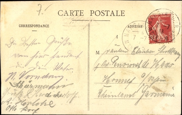Postcard Mars la Tour Lorraine Meurthe et Moselle, La Frontiére, German French border