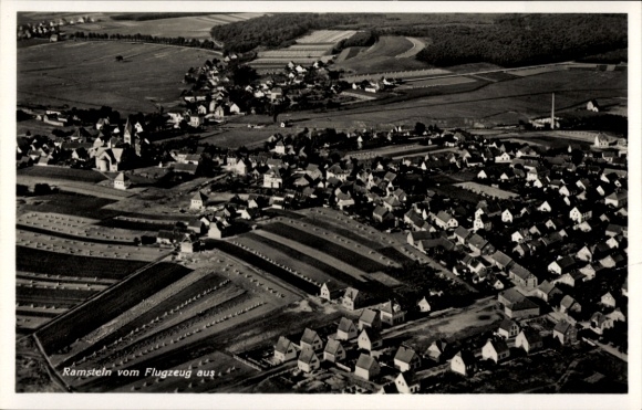 Postcard Ramstein Miesenbach in the Palatinate, aerial photograph