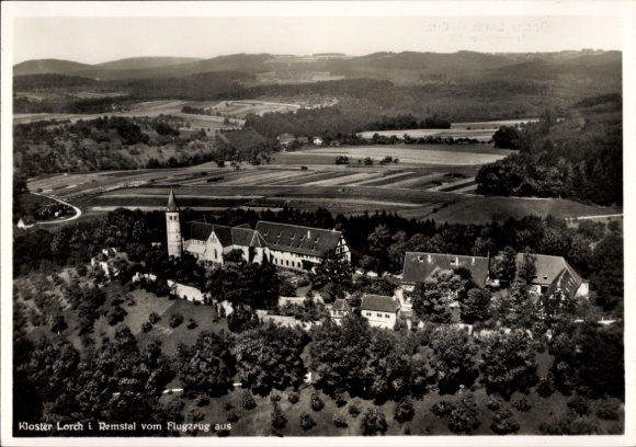 Ak Lorch im Remstal Württemberg, Kloster Lorch, Fliegeraufnahme