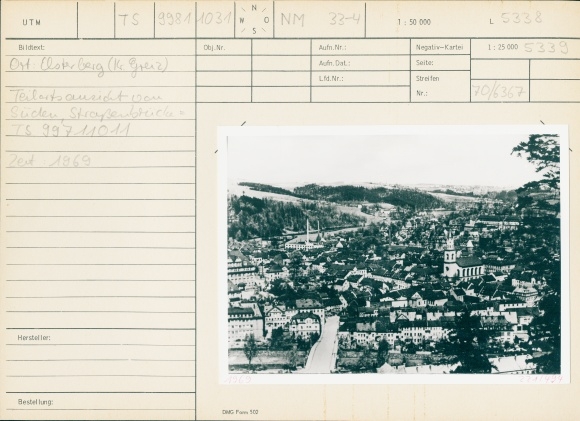 Foto Elsterberg im Vogtland, Teilansicht von Süden, 1969
