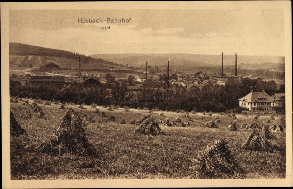 PC Hösbach Unterfranken, railway station, total view, sheaves