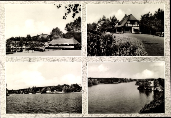 Postcard Güster in Schleswig Holstein, camping site at Prüsssee