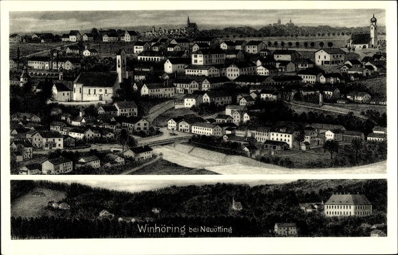PC Winhöring in Oberbayern, total view of the village