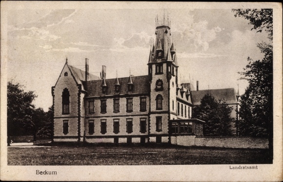 Postcard Beckum North Rhine-Westphalia, State Council Office