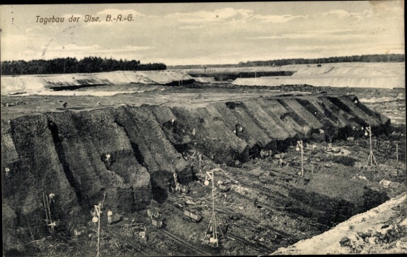 Postcard Großräschen in Niederlausitz, Ilse mine, open-cast mine