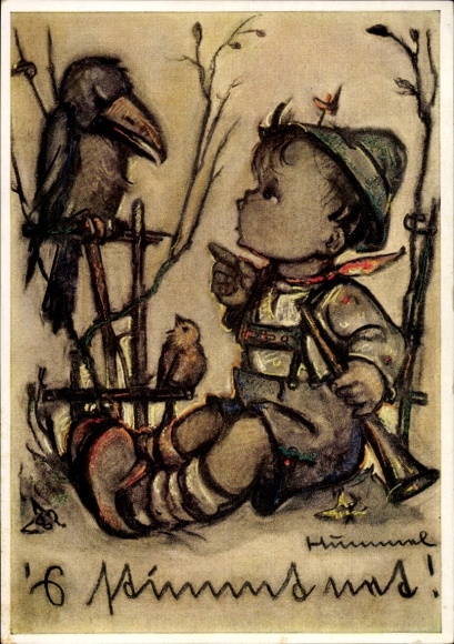 Artist Postcard Bumblebee, Berta, 's not right, boy, raven