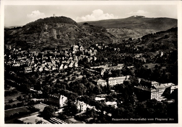 Postcard Heppenheim an der Bergstraße, aerial photograph