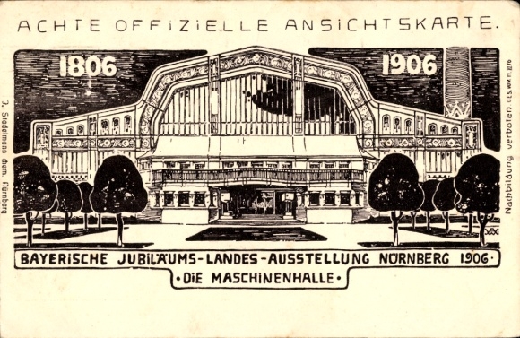 Artist PC Nuremberg, Bavarian anniversary state exhibition 1906, machine hall