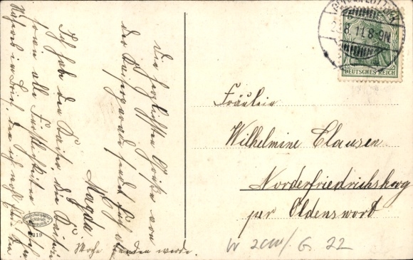 Postcard Hamburg Altona Groß Flottbek, Board of Trustees School
