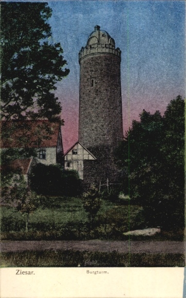 Postcard Ziesar in Brandenburg, castle tower