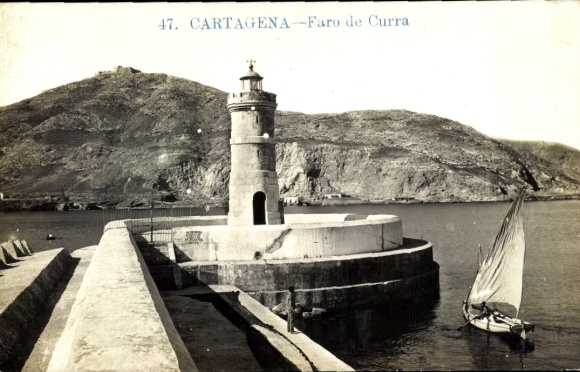 Postcard Cartagena Murcia Spain, Lighthouse Faro de Curra
