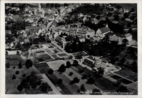 Ak Herten Rheinfelden im Kreis Lörrach Baden Württemberg, Fliegeraufnahme, St. Josefs-Anstalt