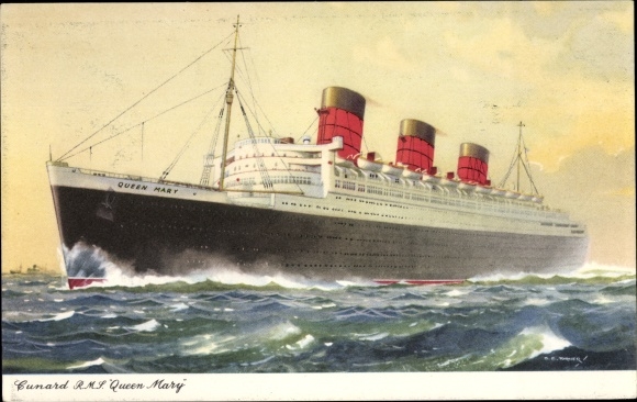 Artist PC Steamer Queen Mary, Cunard Line