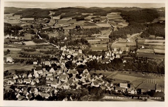 Ak Vorra an der Pegnitz Mittelfranken, Fliegeraufnahme